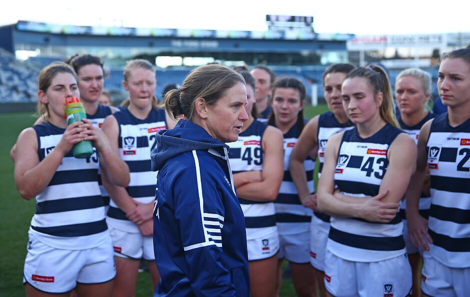 VFLW 2019 Round 07 - Geelong v Casey Women’s and NGA Assistant Coach Natalie Wood. - Geelong Cats,Georgie Rankin