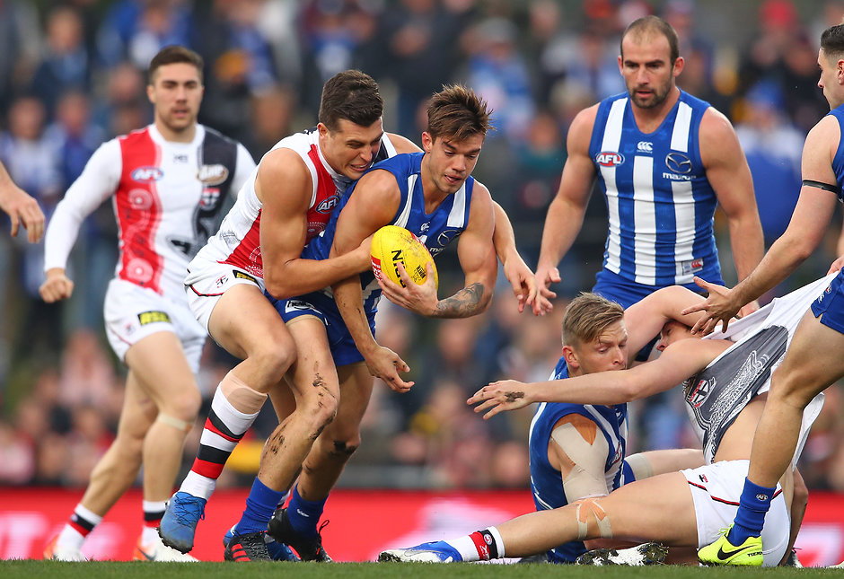 AFL 2019 Round 16 - North Melbourne v St Kilda St Kilda will face North Melbourne at Marvel Stadium in the opening round of the 2020 Toyota AFL Season. - St Kilda Saints,North Melbourne,AFL
