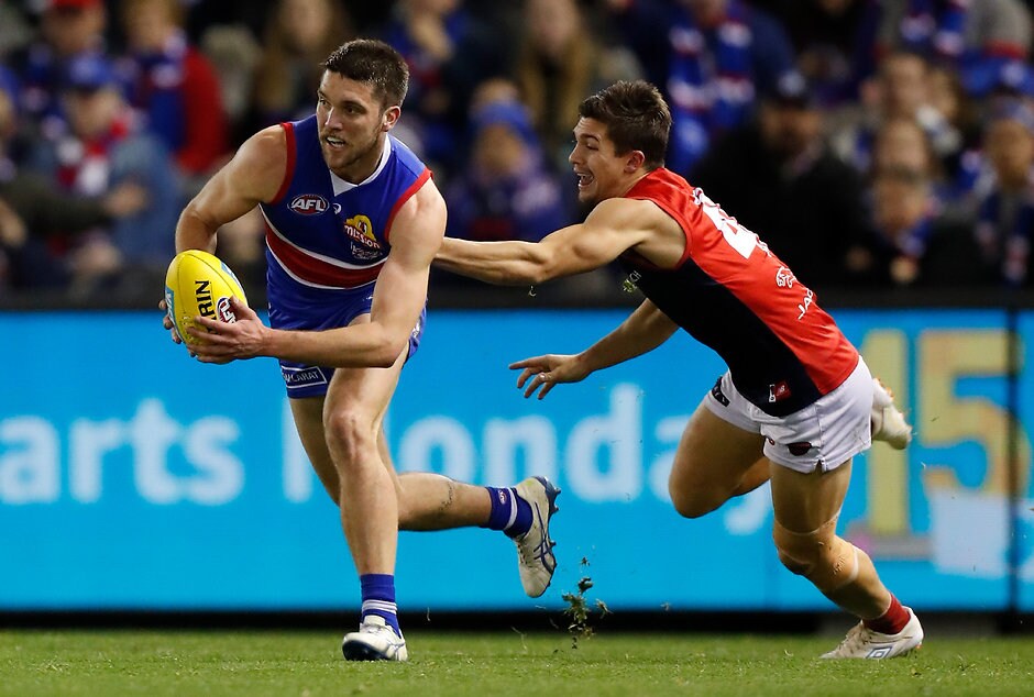 AFL 2019 Round 17 - Western Bulldogs v Melbourne The 21-year-old has committed to a two-year contract extension, which will see him stay at VU Whitten Oval until at least the end of 2021. - Western Bulldogs