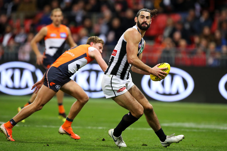 AFL 2019 Round 18 - GWS v Collingwood Brodie Grundy was the Pies' best player in what was a disappointing performance overall - Collingwood Magpies,GWS Giants,Tag-Match Report