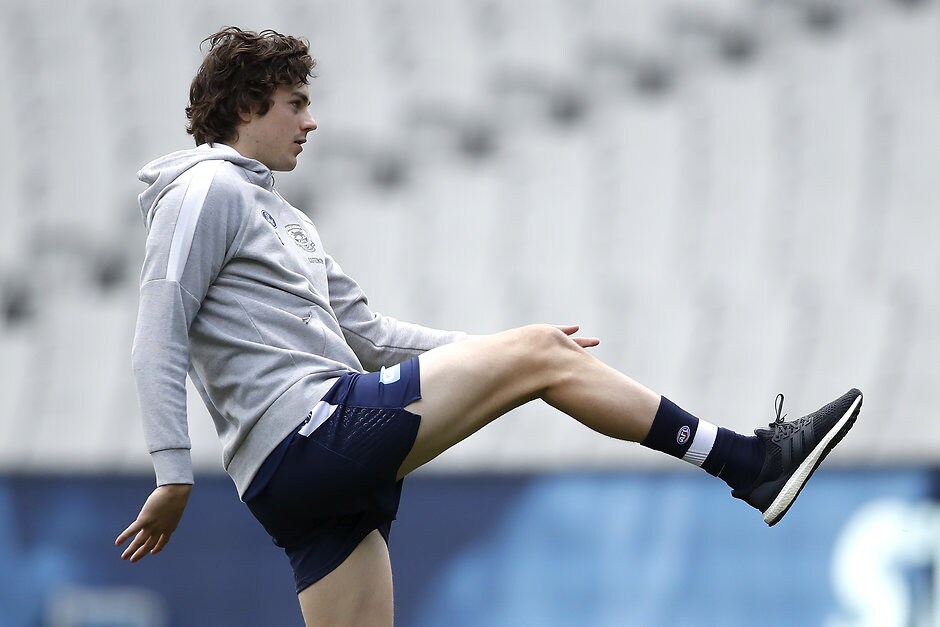 AFL 2019 Round 18 - Geelong v Hawthorn Jordan Clark has played 18 games in his rookie season. - Geelong Cats,Jordan Clark