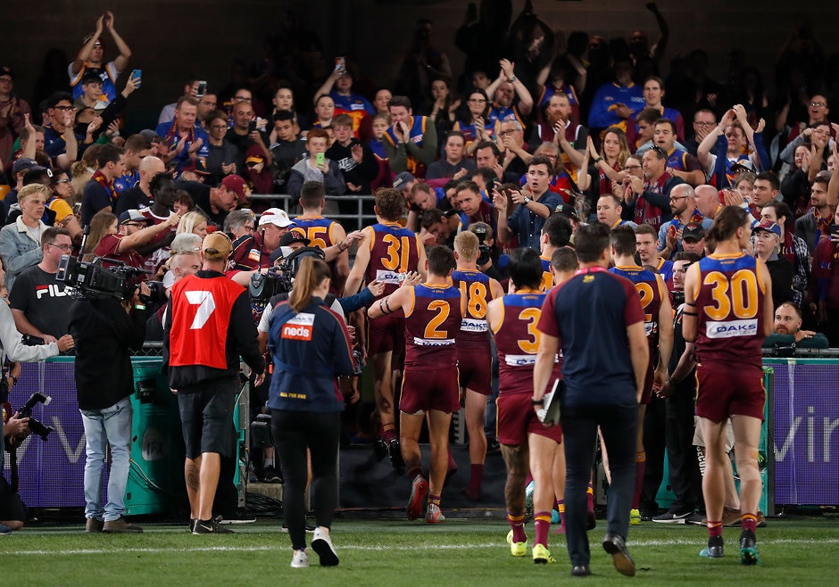 AFL 2019 Second Semi Final - Brisbane v GWS The Lions leave the Gabba after losing the semi-final. All pictures: AFL Photos - AFL,Season reviews,Tag-Analysis,Brisbane Lions