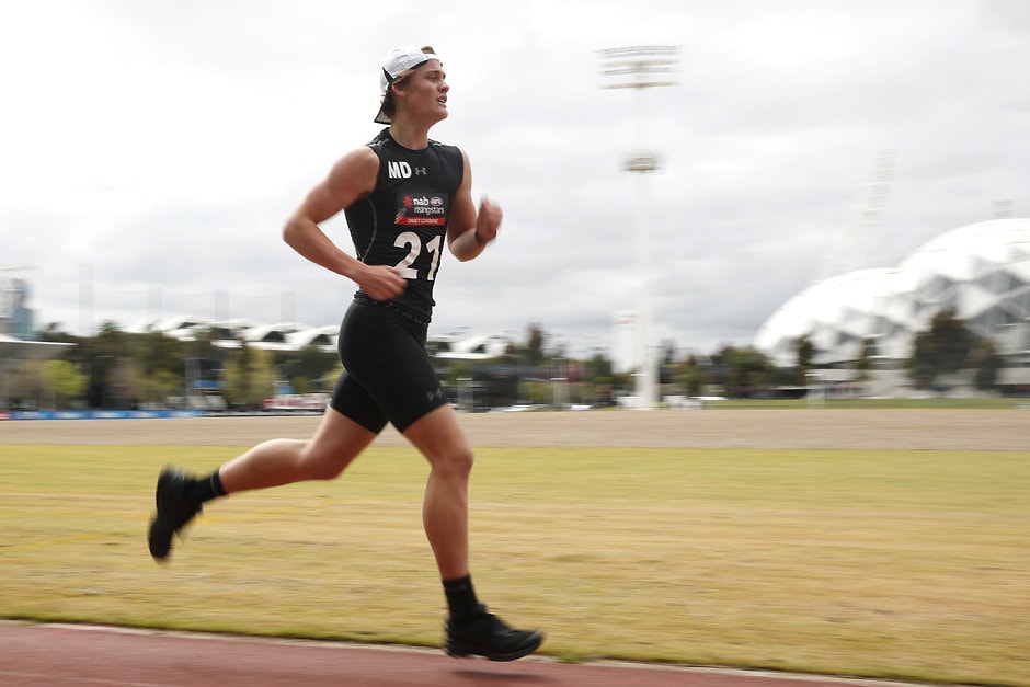 AFL 2019 Media - AFL Draft Combine MELBOURNE, AUSTRALIA - OCTOBER 04: Trent Rivers completes the 2km time trial during the 2019 AFL Draft Combine at the Holden Centre on October 04, 2019 in Melbourne, Australia. (Photo by Dylan Burns/AFL Photos)